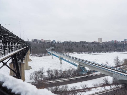 edmonton, winter, nature, high level bridge, north saskatchewan river