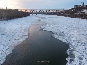 edmonton, winter, nature, high level bridge, north saskatchewan river
