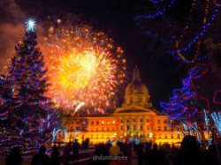 yeg, december, alberta legislature, christmas, fireworks, new years