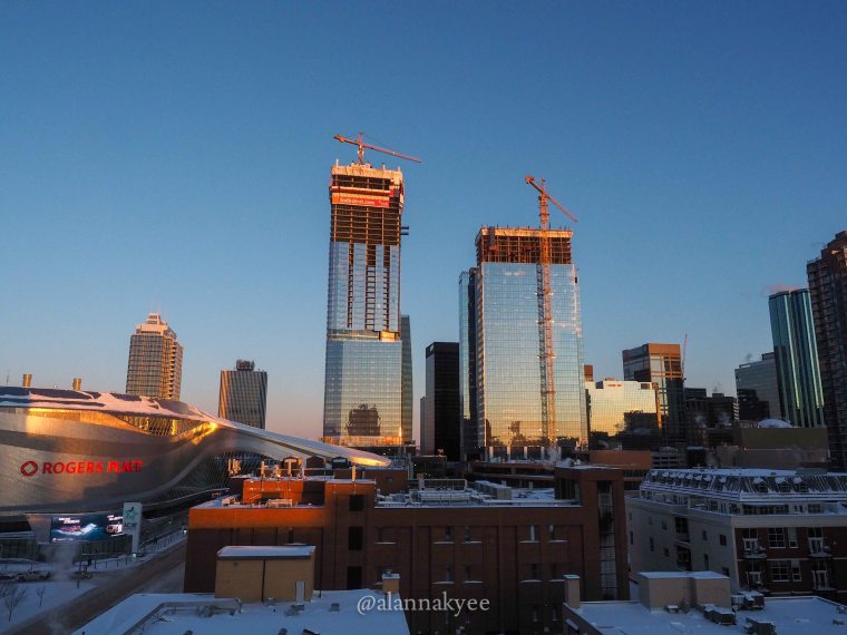 edmonton, yeg, february, downtown, ice district, rogers place